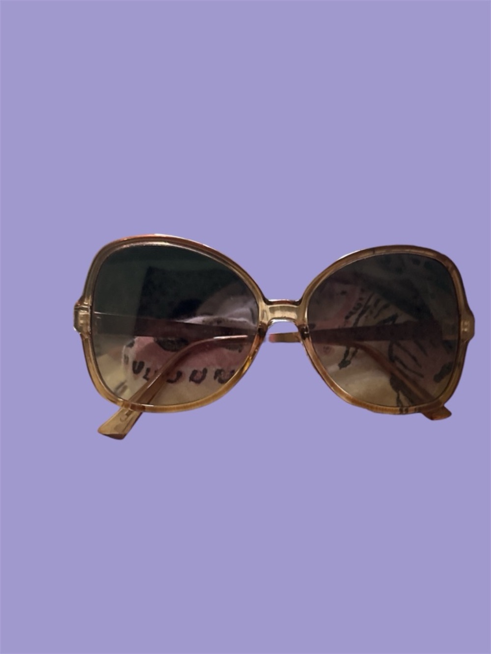 Oversized Butterfly Brown Women's Sunglasses  Frame Gold Accent Sides